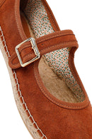 Kadın Turuncu Bantlı Süet Espadril | Derimod