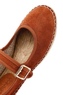 Kadın Turuncu Bantlı Süet Espadril | Derimod