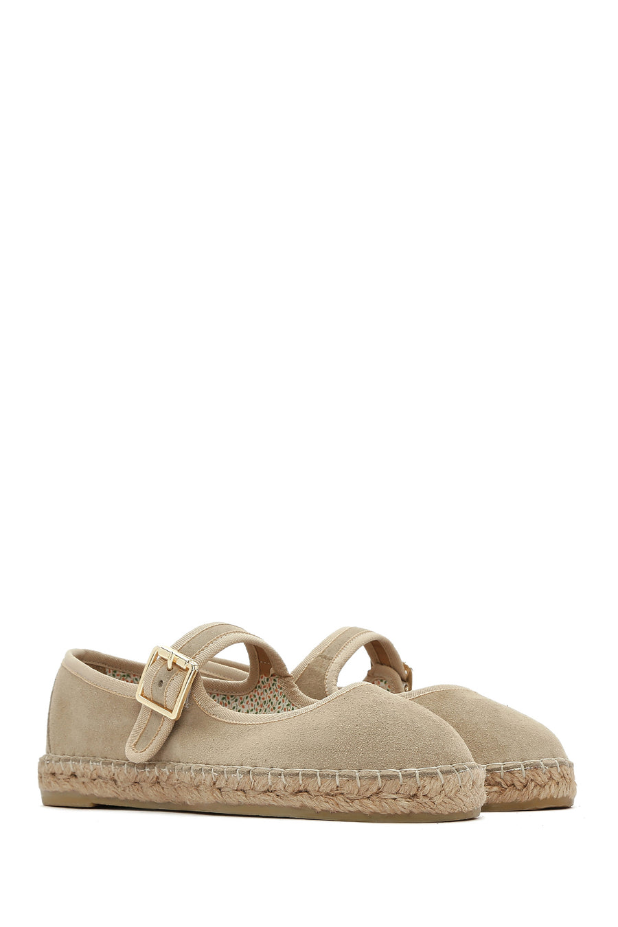 Women's Beige Strappy Suede Espadrilles