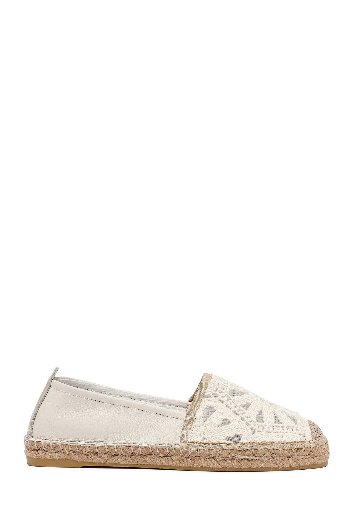 Kadın Krem Desenli Espadril 25SFD206914 | Derimod