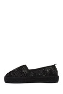 Women's Black Patterned Espadrilles | Derimod