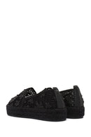 Women's Black Patterned Espadrilles | Derimod