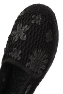 Women's Black Patterned Espadrilles | Derimod