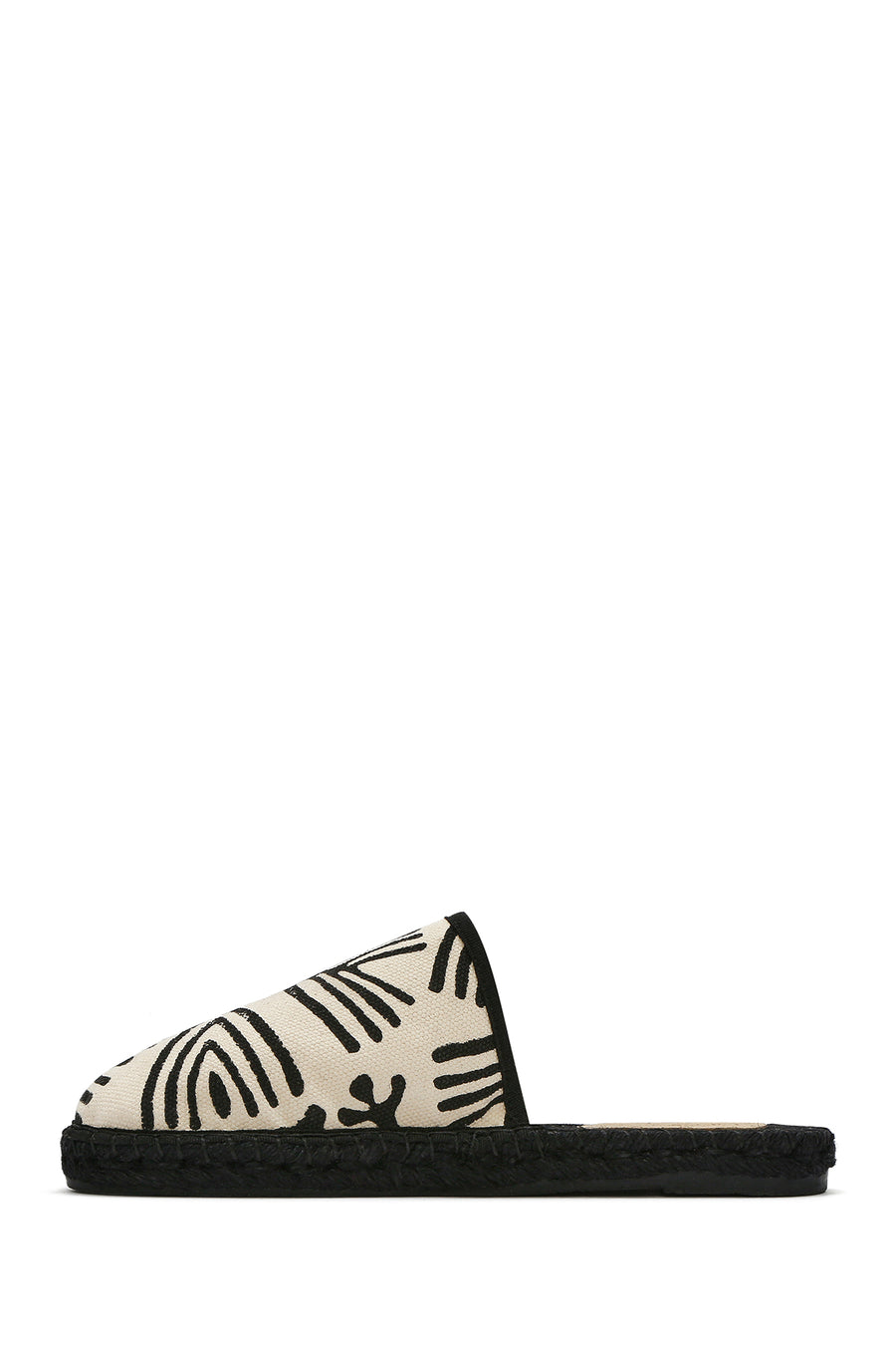 Kastamonu Stone Print Women's Black Patterned Espadrille Slippers