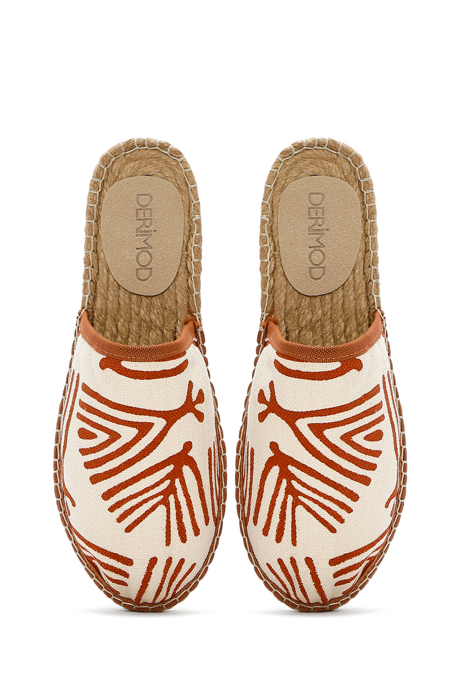 Kastamonu Stone Print Women's Tan Patterned Espadrille Slippers
