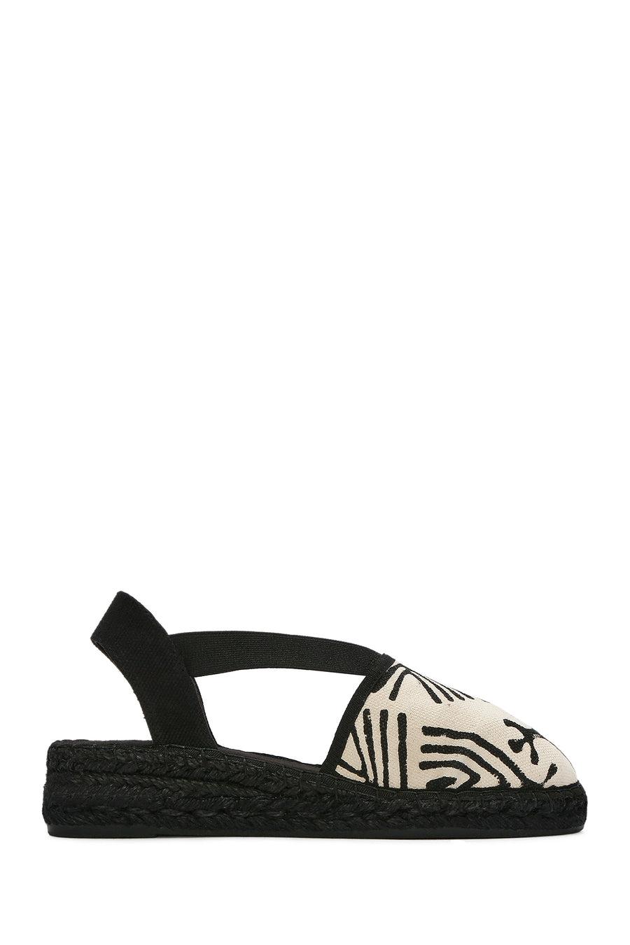 Kastamonu Stone Print Women's Black Patterned Espadrilles