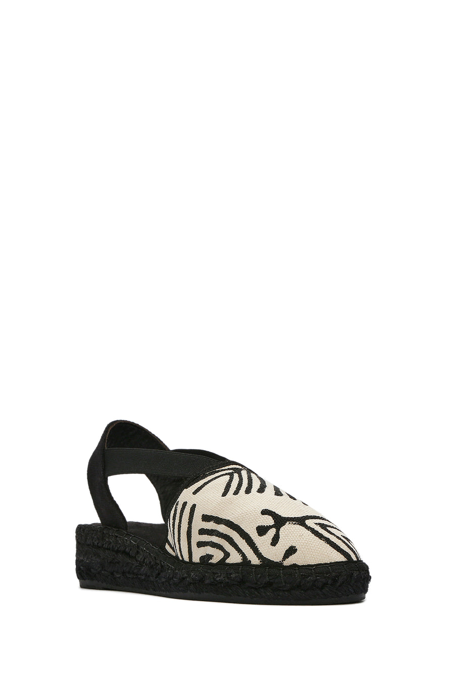 Kastamonu Stone Print Women's Black Patterned Espadrilles