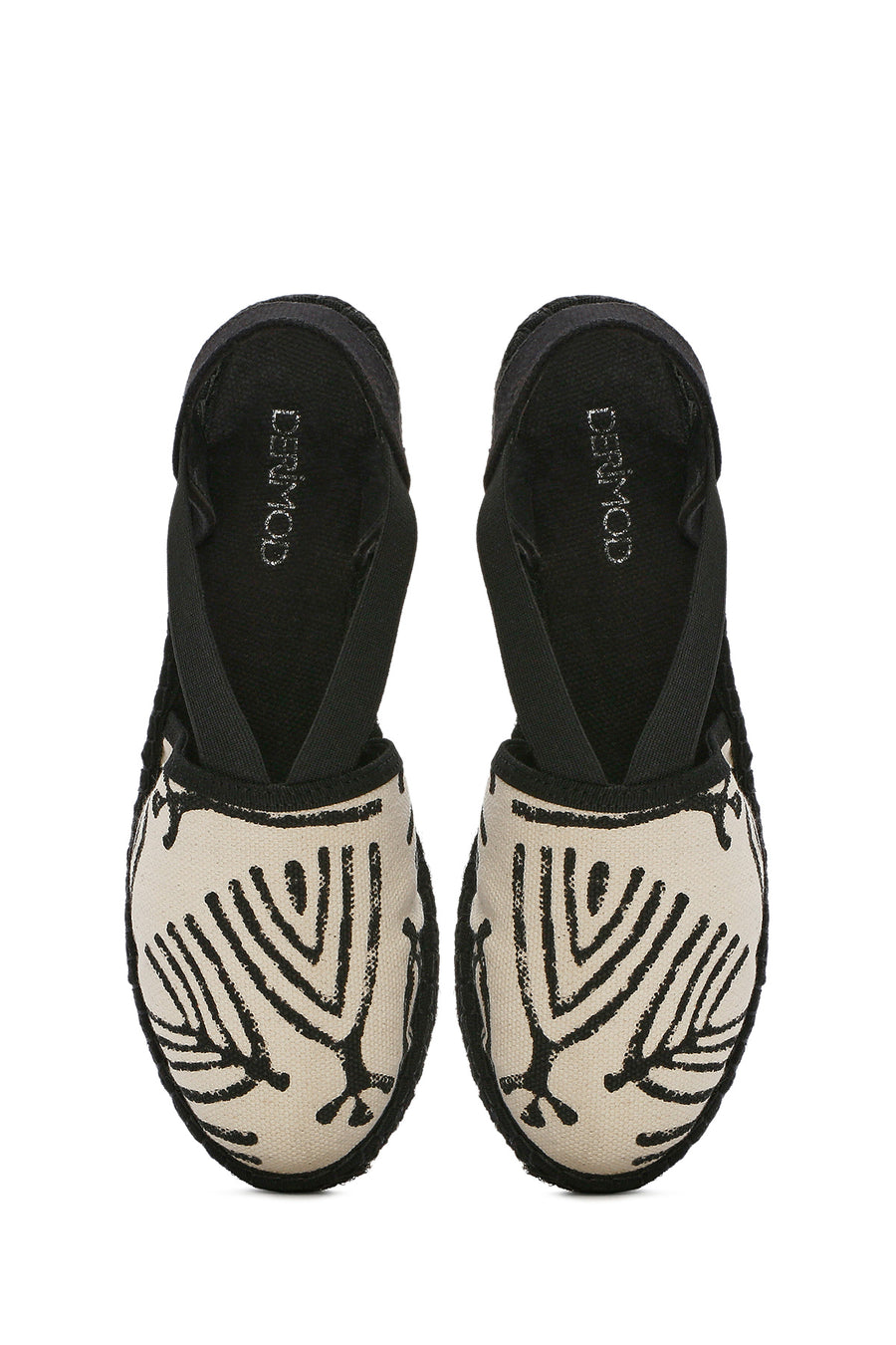 Kastamonu Stone Print Women's Black Patterned Espadrilles
