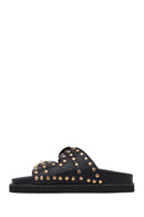 Kadın Siyah Tokalı Zımbalı Deri Terlik | Derimod