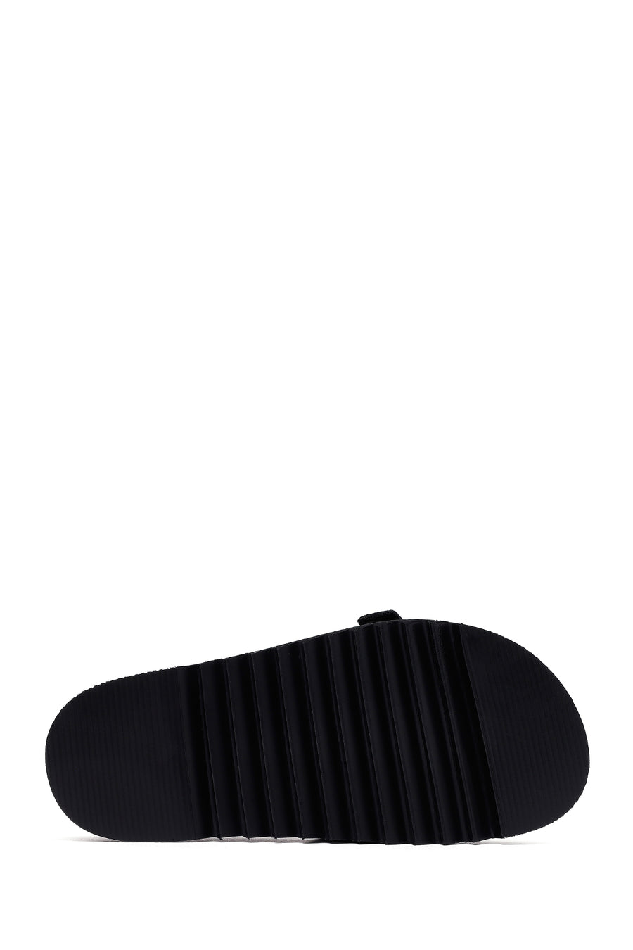 Women's Black Buckle Leather Slippers