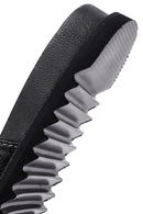 Women's Black Buckle Leather Slippers | Derimod