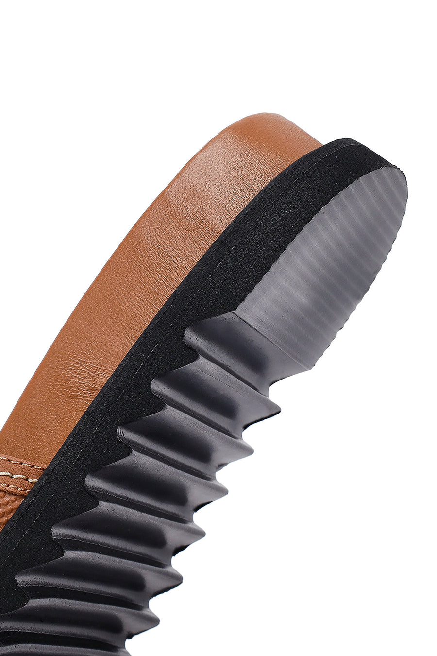 
Women's Tan Buckled Leather Slippers
