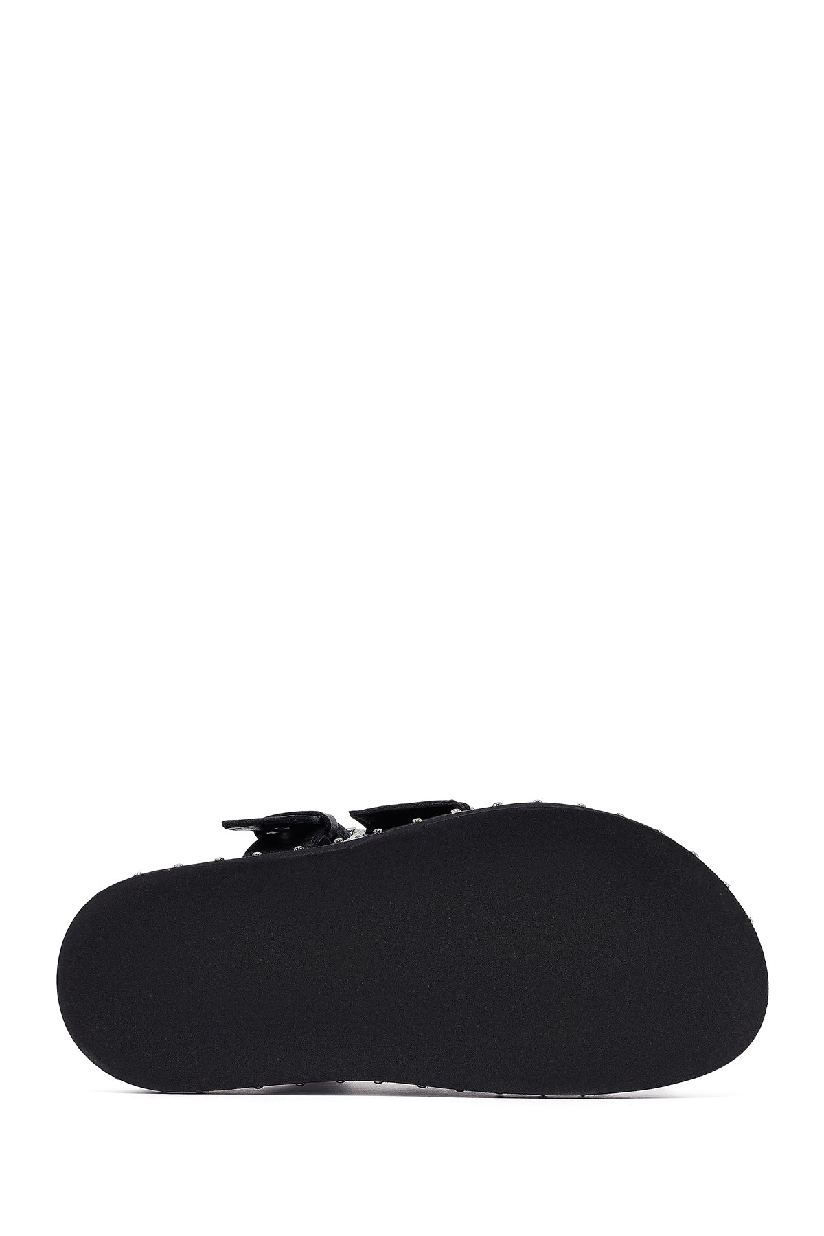 Kadın Siyah Tokalı Deri Terlik