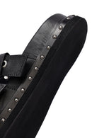 Woman Black Buckle Leather Slipper | Derimod