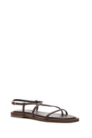 Women's Brown Flip-Flop Leather Sandals | Derimod