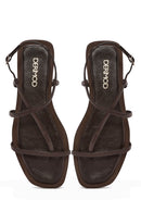 Women's Brown Flip-Flop Leather Sandals | Derimod