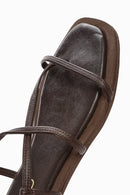 Women's Brown Flip-Flop Leather Sandals | Derimod