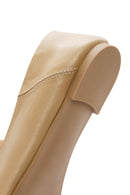 Women's Beige Leather Masculine Loafer | Derimod