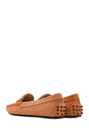 Women's Orange Suede Leather Loafer | Derimod