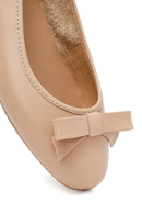 Kadın Bej Fiyonklu Deri Babet | Derimod