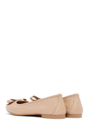 Kadın Bej Fiyonklu Deri Babet | Derimod