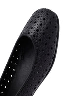 Kadın Siyah Desenli Deri Babet | Derimod