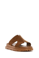 Kadın Taba Kalın Tabanlı Süet Deri Terlik | Derimod