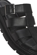 Kadın Siyah Kalın Tabanlı Deri Terlik | Derimod