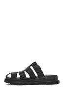 Kadın Siyah Kalın Tabanlı Deri Terlik | Derimod