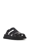 Kadın Siyah Kalın Tabanlı Deri Terlik | Derimod