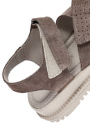 Kadın Vizon Çift Bantlı Süet Deri Sandalet | Derimod