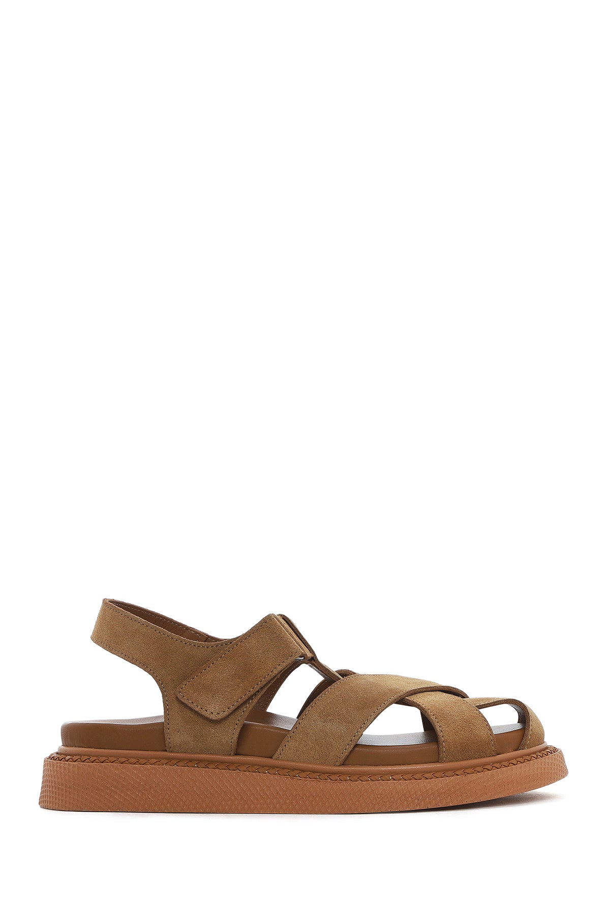 Woman Taba Süet Leather Sandalet 25SFD300910 | Derimod