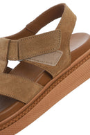 Woman Taba Süet Leather Sandalet | Derimod