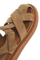 Woman Taba Süet Leather Sandalet | Derimod