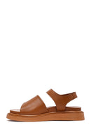 Kadın Taba Bantlı Kalın Tabanlı Deri Sandalet | Derimod