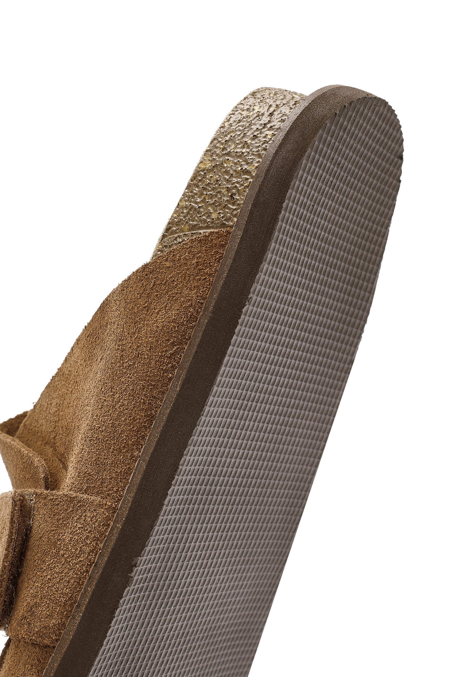 Women's Tan Strappy Suede Leather Slippers