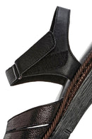 Kadın Siyah Bantlı Deri Comfort Sandalet | Derimod