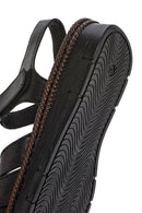 Kadın Siyah Bantlı Deri Comfort Sandalet | Derimod