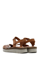 Women's Tan Strap Leather Comfort Sandals | Derimod