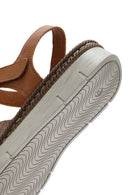 Women's Tan Strap Leather Comfort Sandals | Derimod