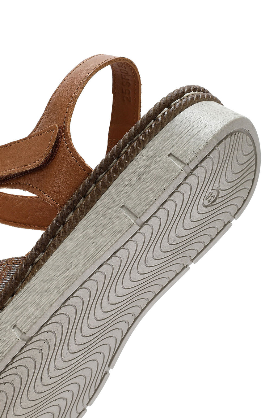 Women's Tan Strap Leather Comfort Sandals