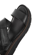 Kadın Siyah Bantlı Deri Comfort Sandalet | Derimod