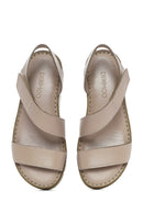 Kadın Vizon Bantlı Deri Comfort Sandalet | Derimod