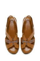 Kadın Taba Kalın Tabanlı Deri Comfort Sandalet | Derimod