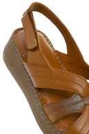 Kadın Taba Kalın Tabanlı Deri Comfort Sandalet | Derimod