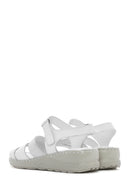 Kadın Beyaz Bantlı Deri Comfort Sandalet | Derimod