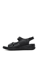 Kadın Siyah Bantlı Deri Comfort Sandalet | Derimod