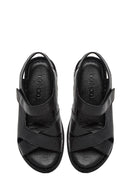 Kadın Siyah Bantlı Deri Comfort Sandalet | Derimod