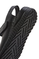 Kadın Siyah Bantlı Deri Comfort Sandalet | Derimod