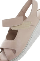 Women's Mink Strap Leather Comfort Sandals | Derimod